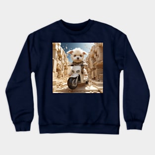 Motorcycle Racing Puppy Crewneck Sweatshirt